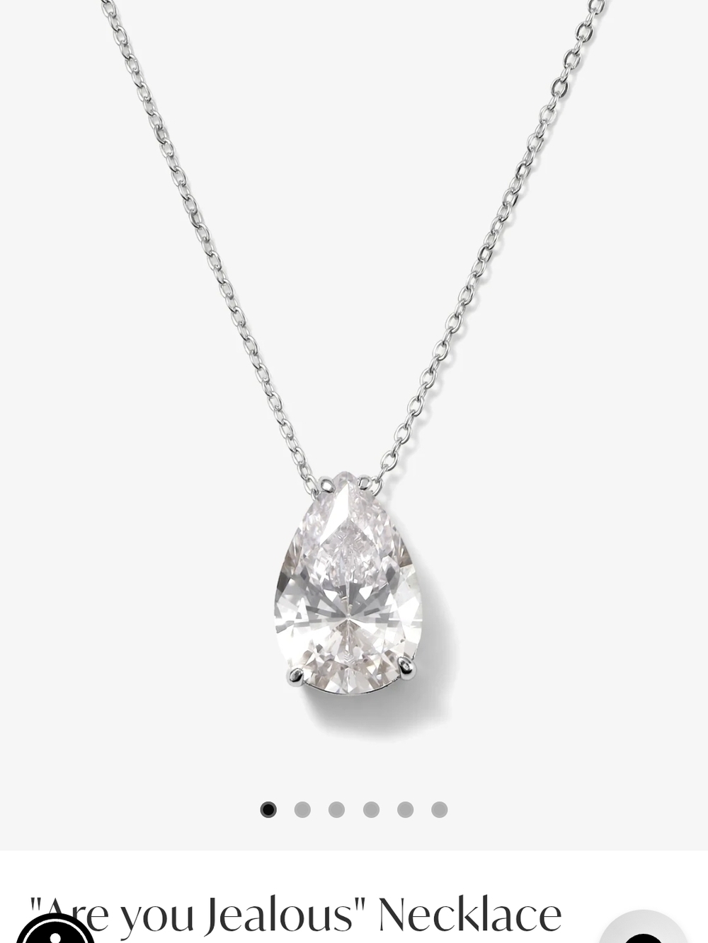 Melinda Maria Silver Teardrop Crystal Necklace